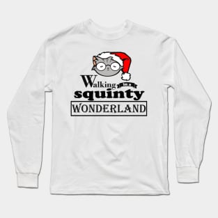 Walking in A Squinty Wonderland - Black Outlined Version Long Sleeve T-Shirt